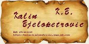 Kalin Bjelopetrović vizit kartica